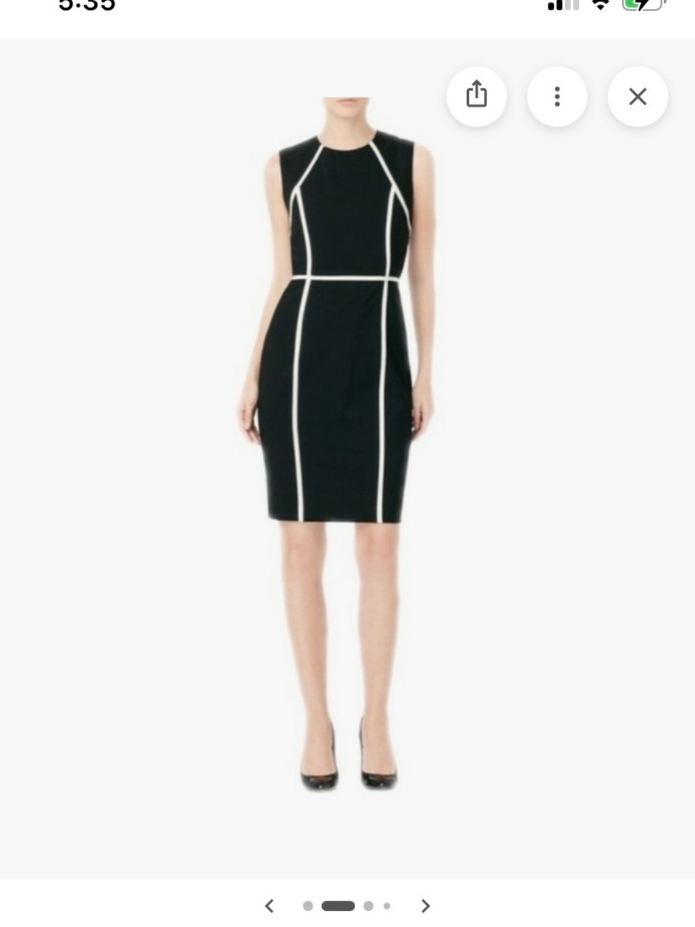 Calvin Klein Black Dress with White Piping - Picture 7 of 8